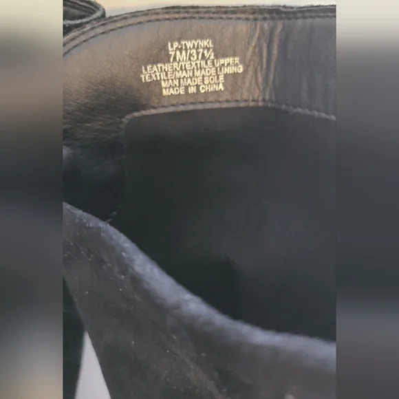 NWOT Lucky Brand black leather knee high boots. Size 7 - Picture 6 of 9